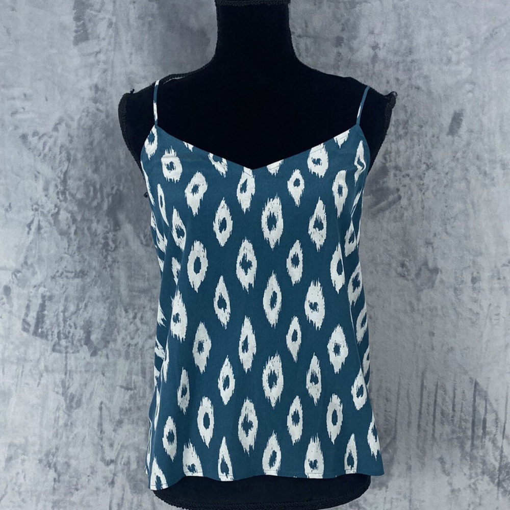 Equipment Layla Ikat Camisole Teal Silk | Size Small